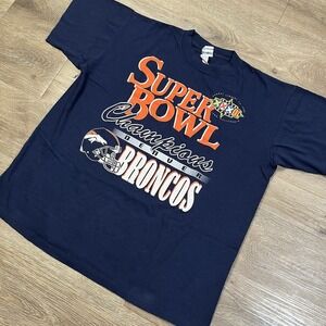 Vintage Denver Broncos Size XL NFL 1998 Super Bowl XXXII Single Stitch Tee shirt